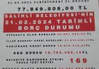 SALİHLİ BELEDİYESİNİN BORÇLARI BAŞKAN NURLU TARAFINDAN KAMUOYU İLE PAYLAŞILDI.